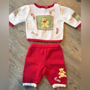 Hartstrings Christmas Knit Baby Outfit